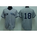 Yankees #18 Johnny Damon Stitched Grey Jersey