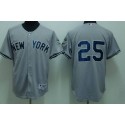Yankees #25 Mark Teixeira Stitched Grey Jersey