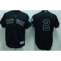 Yankees #2 Derek Jeter Stitched Black Jersey