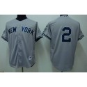 Yankees #2 Derek Jeter Stitched Grey Jersey