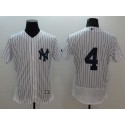 Yankees #4 Lou Gehrig White Strip Flexbase Authentic Collection Stitched Jersey