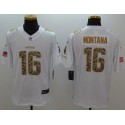 49ers #16 Joe Montana White Stitched Limited Salute To Service Nike Jersey