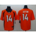 Broncos #14 Courtland Sutton Orange Vapor Untouchable Limited Stitched Jersey