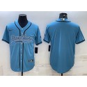 Carolina Panthers Blank Blue With Patch Cool Base Stitched Baseball Jersey