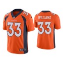 Denver Broncos #33 Javonte Williams Orange Vapor Untouchable Limited Stitched Jersey