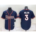 Denver Broncos #3 Russell Wilson Navy Cool Base Stitched Baseball Jersey
