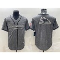 Denver Broncos Gray Team Big Logo With Patch Cool Base Stitched Baseball Jersey