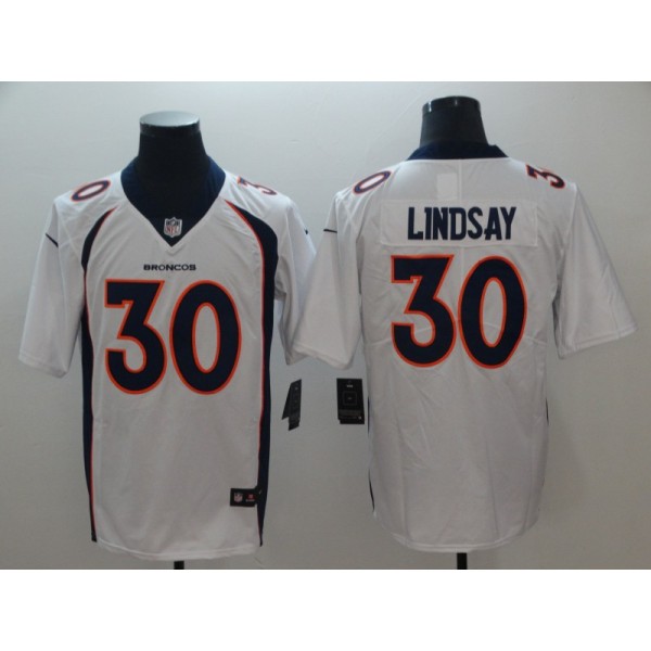 Denver Broncos #30 Phillip Lindsay White Vapor Untouchable Limited Stitched Jersey