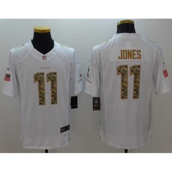 Falcons #11 Julio Jones White Stitched Limited Salute To Service Nike Jersey