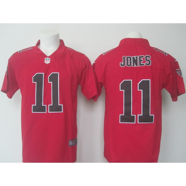 Falcons #11 Julio Jones Red Limited Rush Stitched Nike Jersey