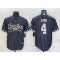 Las Vegas Raiders #4 Derek Carr Black With Patch Cool Base Stitched Baseball Jersey