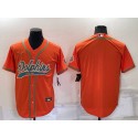 Miami Dolphins Blank Orange Cool Base Stitched Baseball Jersey