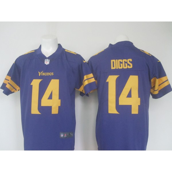 Vikings #14 Stefon Diggs Purple Limited Rush Stitched Nike Jersey