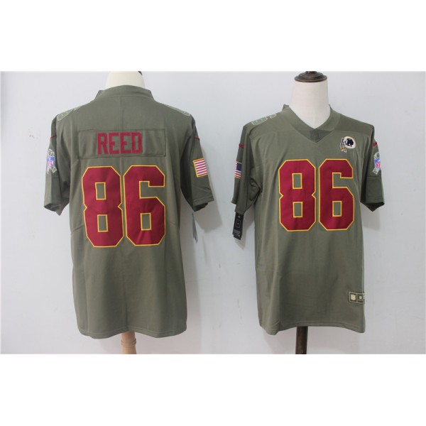 Washington Redskins #86 Jordan Reed Olive Salute To Service Limited Stitched Nike Jersey