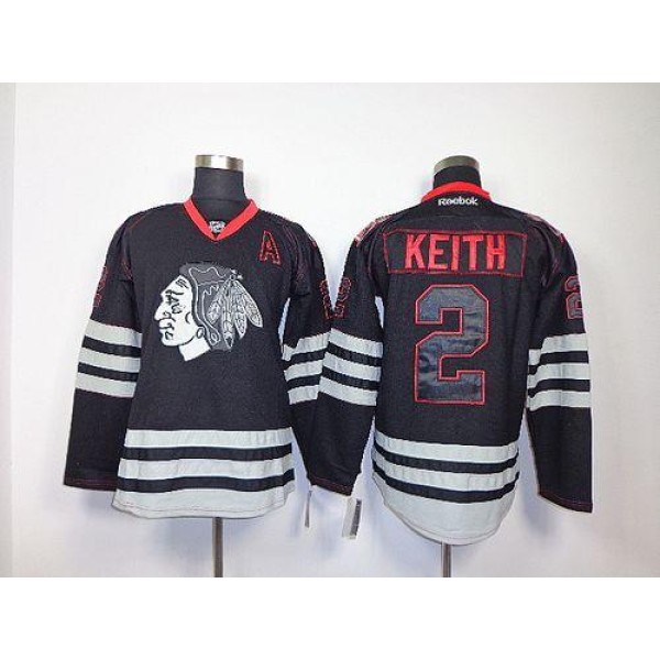 Blackhawks #2 Duncan Keith Black Accelerator Stitched Jersey