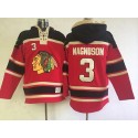 Blackhawks #3 Keith Magnuson Red Sawyer Hooded Sweatshirt Stitched Jersey
