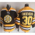 Bruins #30 Gerry Cheevers Black Yellow CCM Throwback New Stitched Jersey