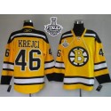 Bruins Stanley Cup Finals Patch #46 David Krejci Stitched Winter Classic Yellow Jersey