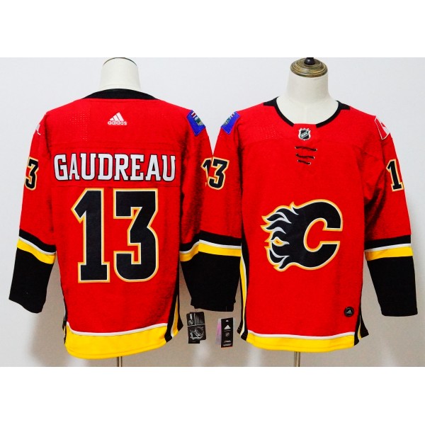 Calgary Flames #13 Johnny Gaudreau Red Stitched Adidas Jersey