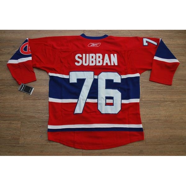 Canadiens #76 PK Subban Stitched Red New CA Jersey