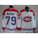 Canadiens #79 Andrei Markov Stitched White Jersey