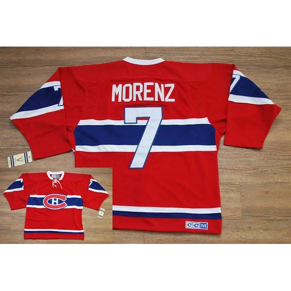 Canadiens #7 Howie Morenz Stitched Red CH CCM Throwback Jersey