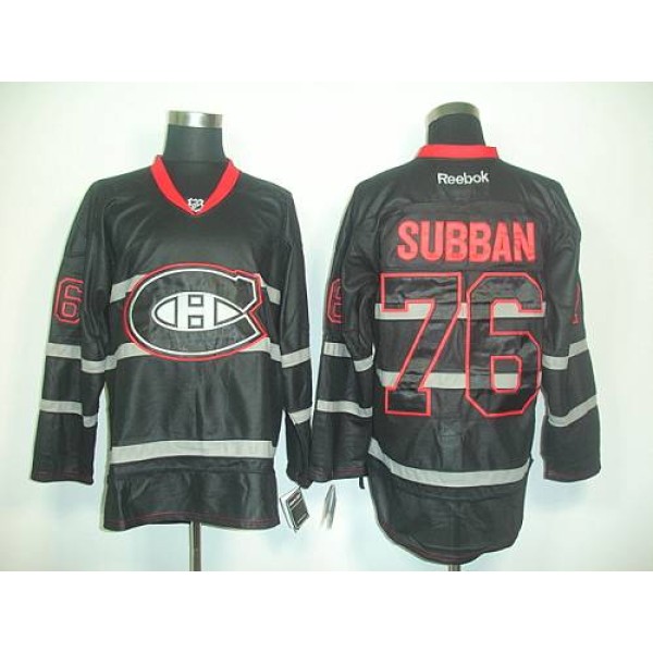 Canadiens #76 PK Subban Black Ice Stitched Jersey