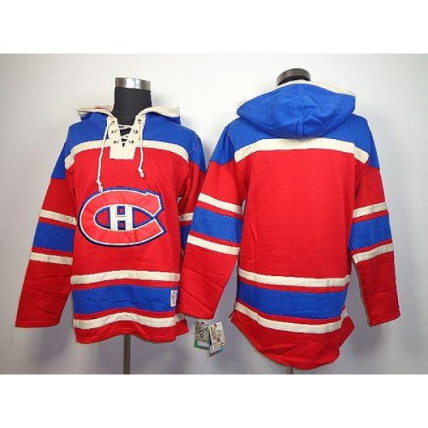 Canadiens Blank Red Sawyer Hooded Sweatshirt Stitched Jersey