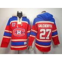 Canadiens #27 Alex Galchenyuk Red Sawyer Hooded Sweatshirt Stitched Jersey