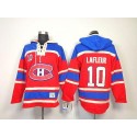 Canadiens #10 Guy Lafleur Red Sawyer Hooded Sweatshirt Stitched Jersey