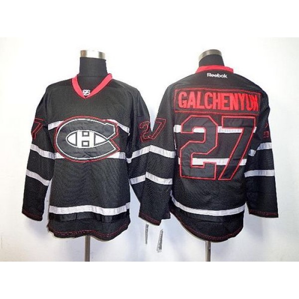 Canadiens #27 Alex Galchenyuk Black Ice Stitched Jersey