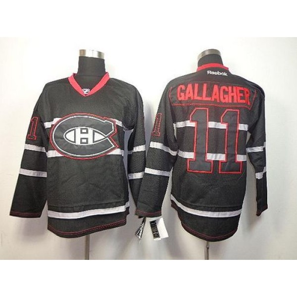 Canadiens #11 Brendan Gallagher Black Ice Stitched Jersey