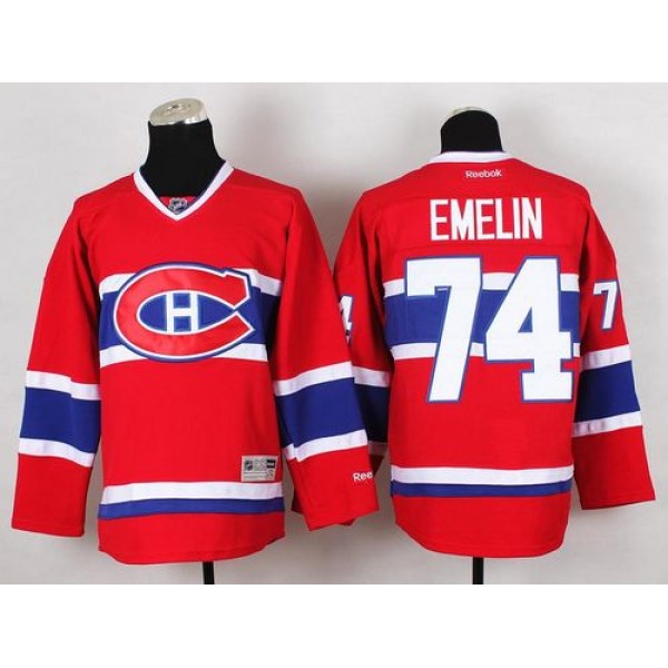 Canadiens #74 Alexei Emelin Red Stitched Jersey