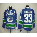Canucks 2011 Stanley Cup Finals #33 Henrik Sedin Blue Stitched Jersey