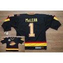 Canucks #1 Kirk Mclean Stitched Black CCM Throwback Vintage Jersey