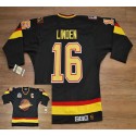 Canucks #16 Trevor Linden Stitched Black CCM Throwback Vintage Jersey