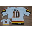Canucks #10 Pavel Bure Stitched White CCM Throwback Vintage Jersey