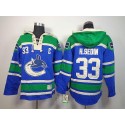 Canucks #33 Henrik Sedin Blue Sawyer Hooded Sweatshirt Stitched Jersey
