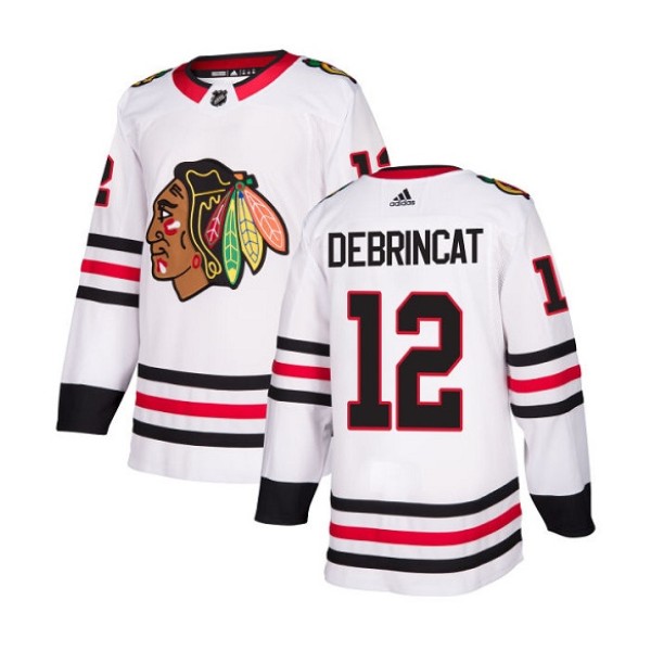 Chicago Blackhawks #12 Alex DeBrincat White Stitched Jersey