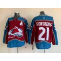 Colorado Avalanche #21 Peter Forsberg Burgundy Stitched Jersey