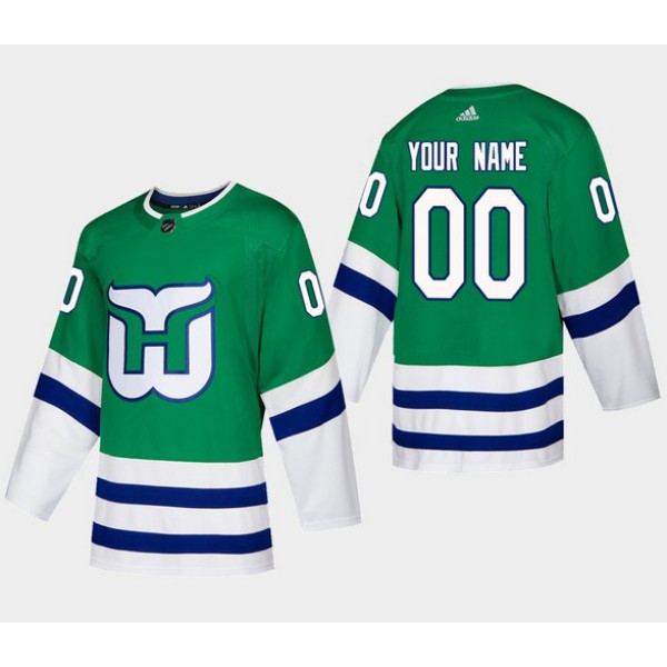 Carolina Hurricanes Custom Green Stitched Jersey