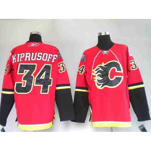 Flames #34 Miikka Kiprusoff Stitched Red Jersey