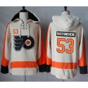 Flyers #53 Shayne Gostisbehere Cream Sawyer Hooded Sweatshirt Stitched Jersey