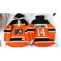 Flyers #14 Sean Couturier Orange Sawyer Hooded Sweatshirt Stitched Jersey