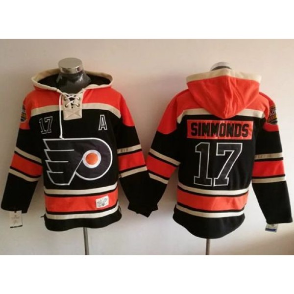 Flyers #17 Wayne Simmonds Black Sawyer Hooded Sweatshirt Stitched Jersey