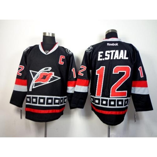 Hurricanes #12 Eric Staal Black Third Stitched Jersey