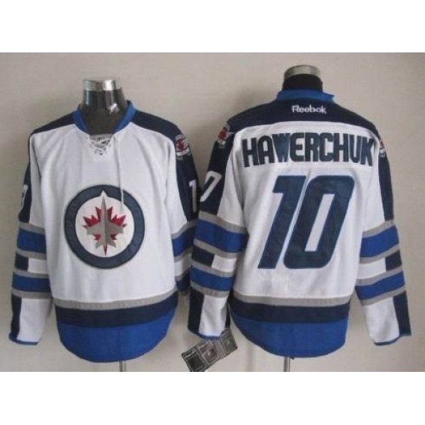 Jets #10 Dale Hawerchuk White Stitched Jersey