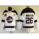 Jets #26 Blake Wheeler White Sawyer Hooded Sweatshirt Stitched Jersey