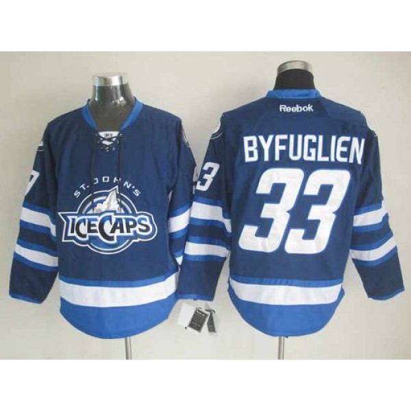 Jets #33 Dustin Byfuglien Dark Blue St. John's IceCaps Stitched Jersey