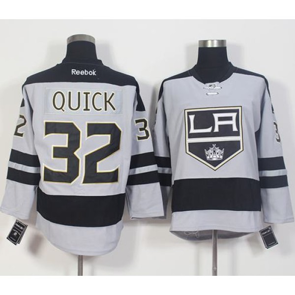 Kings #32 Jonathan Quick Gray Alternate Stitched Jersey